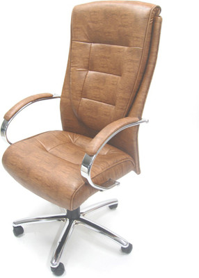 

Chromecraft Leatherette Office Arm Chair(Brown)