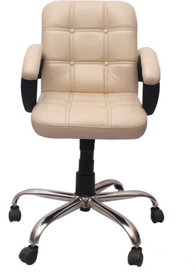 

VJ Interior Leatherette Office Arm Chair(White)