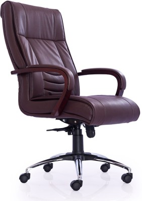 

Durian INTERIO-HB-BROWN Leatherette Office Arm Chair(Brown)