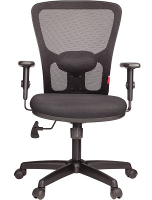 Ergoline EVA MB Fabric Office Arm Chair(Black, Knock Down)