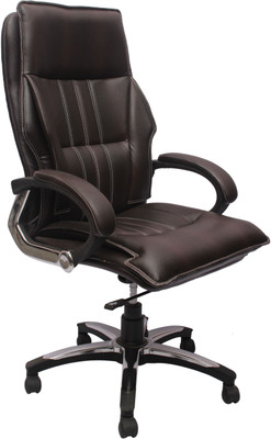 

VJ Interior Leatherette Office Arm Chair(Brown)