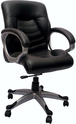 

VJ Interior Leatherette Office Arm Chair(Black)