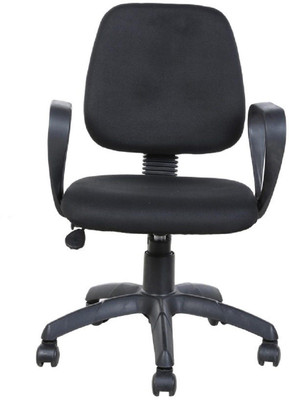 Parin Fabric Office Arm Chair(Black, Knock Down)
