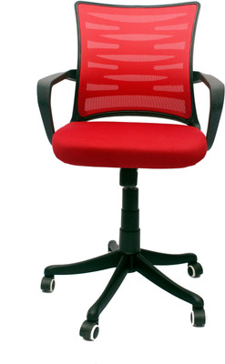 VJ Interior Fabric Office Arm Chair(Red)