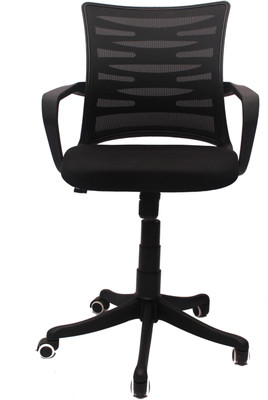 

VJ Interior Fabric Office Arm Chair(Black)