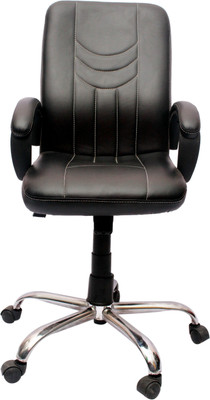 

VJ Interior Leatherette Office Arm Chair(Black)