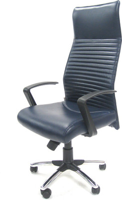 Chromecraft Leatherette Office Arm Chair(Blue)