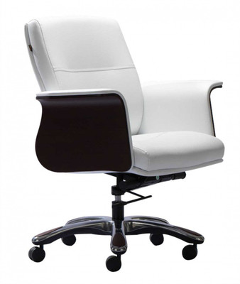 

HOF LUZO 522 Premium Synthetic Fiber Office Arm Chair(White)