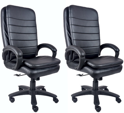 

VJ Interior Leatherette Office Arm Chair(Black, Set of 2)