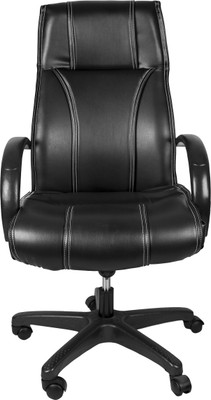 Hetal Enterprises Leatherette Office Arm Chair(Black)