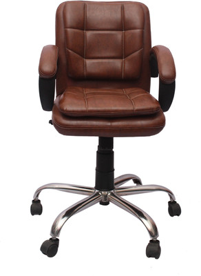 

VJ Interior Leatherette Office Arm Chair(Beige)