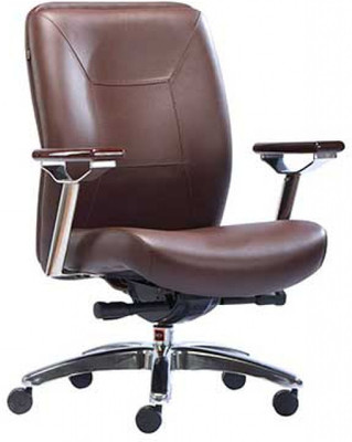 HOF BOSS 422 Premium Synthetic Fiber Office Arm Chair(Brown)