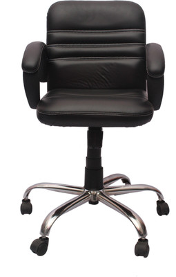 VJ Interior Leatherette Office Arm Chair(Brown)