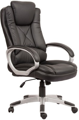 Pearl Leatherette Office Arm Chair(Black) at flipkart