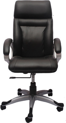 VJ Interior Leatherette Office Arm Chair(Black)
