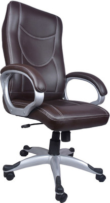 

VJ Interior Leatherette Office Arm Chair(Brown)