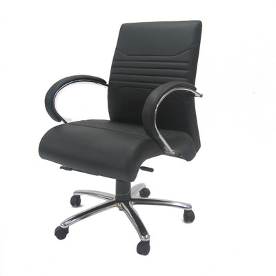 Chromecraft Leatherette Office Arm Chair(Black)