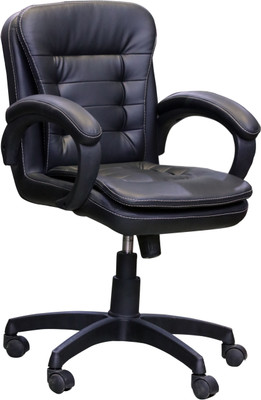 

Ks chairs Leatherette Office Arm Chair(Black)