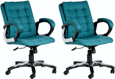 VJ Interior Leatherette Office Arm Chair(Green, Set of 2)