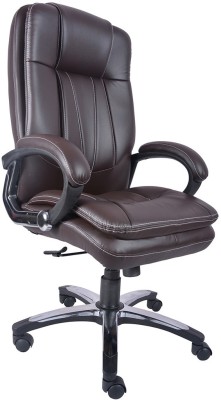 

VJ Interior Leatherette Office Arm Chair(Brown)