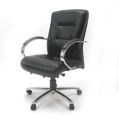 Chromecraft Leatherette Office Arm Chair(Black)