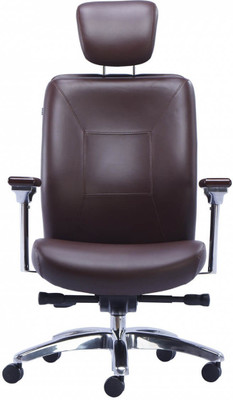 

HOF boss 421 Premium Leatherette Office Arm Chair(Brown)