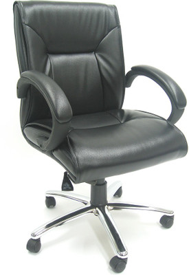 Chromecraft Leatherette Office Arm Chair(Black)