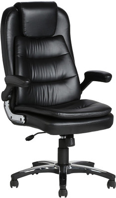 VJ Interior Leatherette Office Arm Chair(Black)