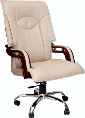 

VJ Interior Leatherette Office Arm Chair(White)