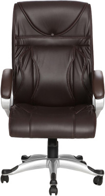 

VJ Interior Leatherette Office Arm Chair(Brown)