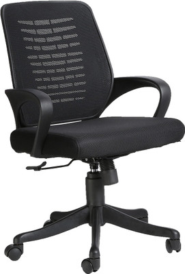 

VJ Interior Fabric Office Arm Chair(Black)