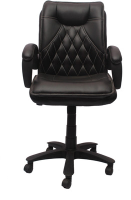 

VJ Interior Leatherette Office Arm Chair(Black)