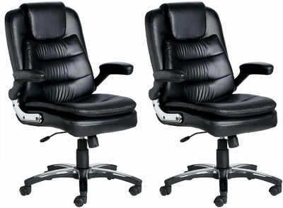 

VJ Interior Leatherette Office Arm Chair(Black, Set of 2)