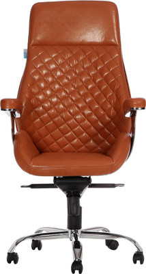 

VJ Interior Leatherette Office Arm Chair(Brown)