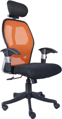 

VJ Interior Fabric Office Arm Chair(Orange)