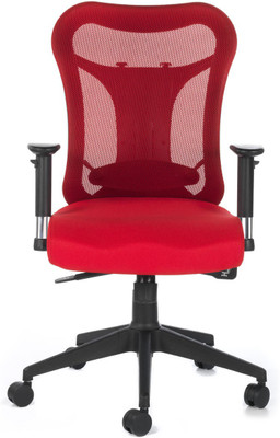 Bluebell Kruz Mid Back Fabric Office Arm Chair(Red)