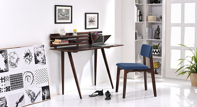 

Urban Ladder Fonteyn Solid Wood Study Table(Free Standing, Finish Color - Dark Walnut)