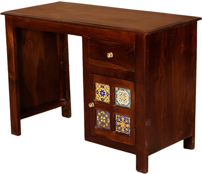Induscraft Solid Wood Study Table(Free Standing, Finish Color - Brown)