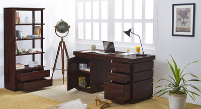 

Urban Ladder Vector Executive Solid Wood Study Table(Free Standing, Finish Color - Mahogany)