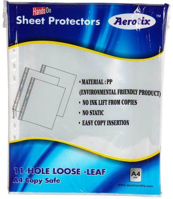

HANDSON SHEET PROTECTORS AEROTIX™ 11-HOLE LOOSE LEAF A4 COPY SAFE(OT-SP200A4)(PAKING 50PC)DIAMOND BSC10836 A4 Ohp Sheets(Pack of 50)