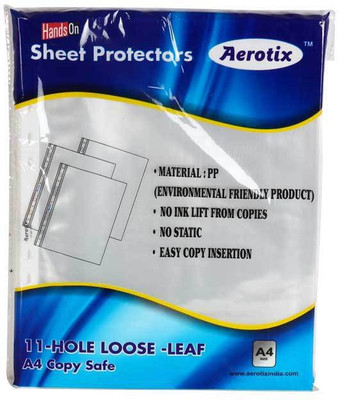 

HANDSON SHEET PROTECTORS AEROTIX™ 11-HOLE LOOSE LEAF A4 COPY SAFE(OT-SP150 A4)(PAKING 50PC)GOLD(PACK OF 2)BSC10837 A4 Ohp Sheets(Pack of 50)