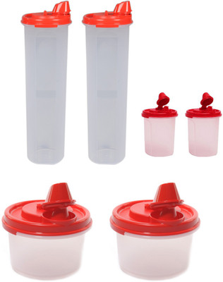 

Tupperware Mega Magic Flow 2nos Mini Magic Flow 2nos Little magic Flow 2nos free 3480 ml Cooking Oil Dispenser Set(Pack of 6)