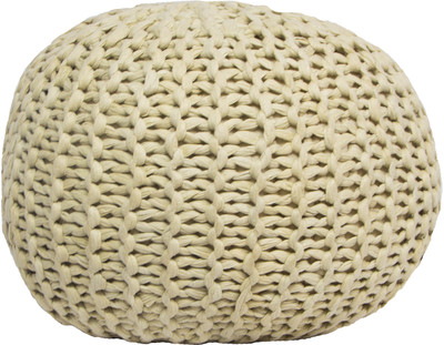 

New Fabric Art Fabric Pouf(Finish Color - Beige)