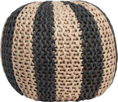 

New Fabric Art Fabric Pouf(Finish Color - Peach, Grey)