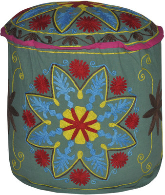 

Lal Haveli Fabric Pouf(Finish Color - Green)