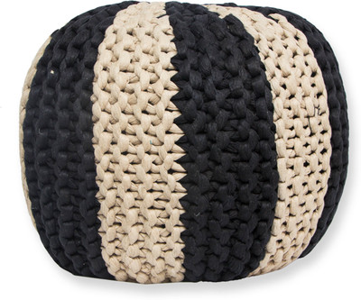 

New Fabric Art Fabric Pouf(Finish Color - Beige, Black)