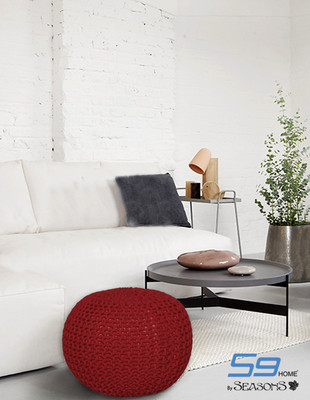 

S9 Home By Seasons Fabric Pouf(Finish Color - Red)