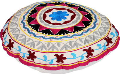 

Rajrang Fabric Pouf(Finish Color - White)