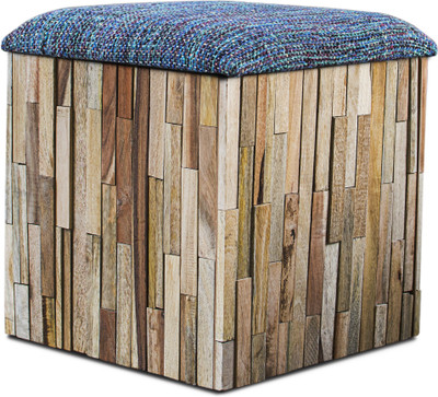 

InLiving Solid Wood Pouf(Finish Color - whitewash)