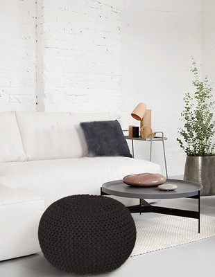 

S9 Home By Seasons Fabric Pouf(Finish Color - Brown)